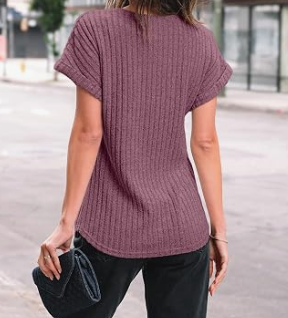 Women Summer Tops 2026 Spring Sweaters Dressy Casual Short Sleeve Shirts