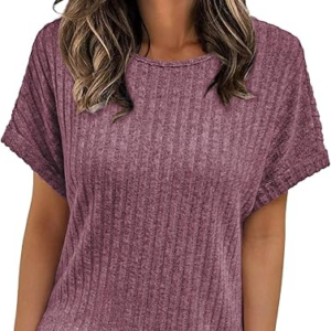 Women Summer Tops 2026 Spring Sweaters Dressy Casual Short Sleeve Shirts